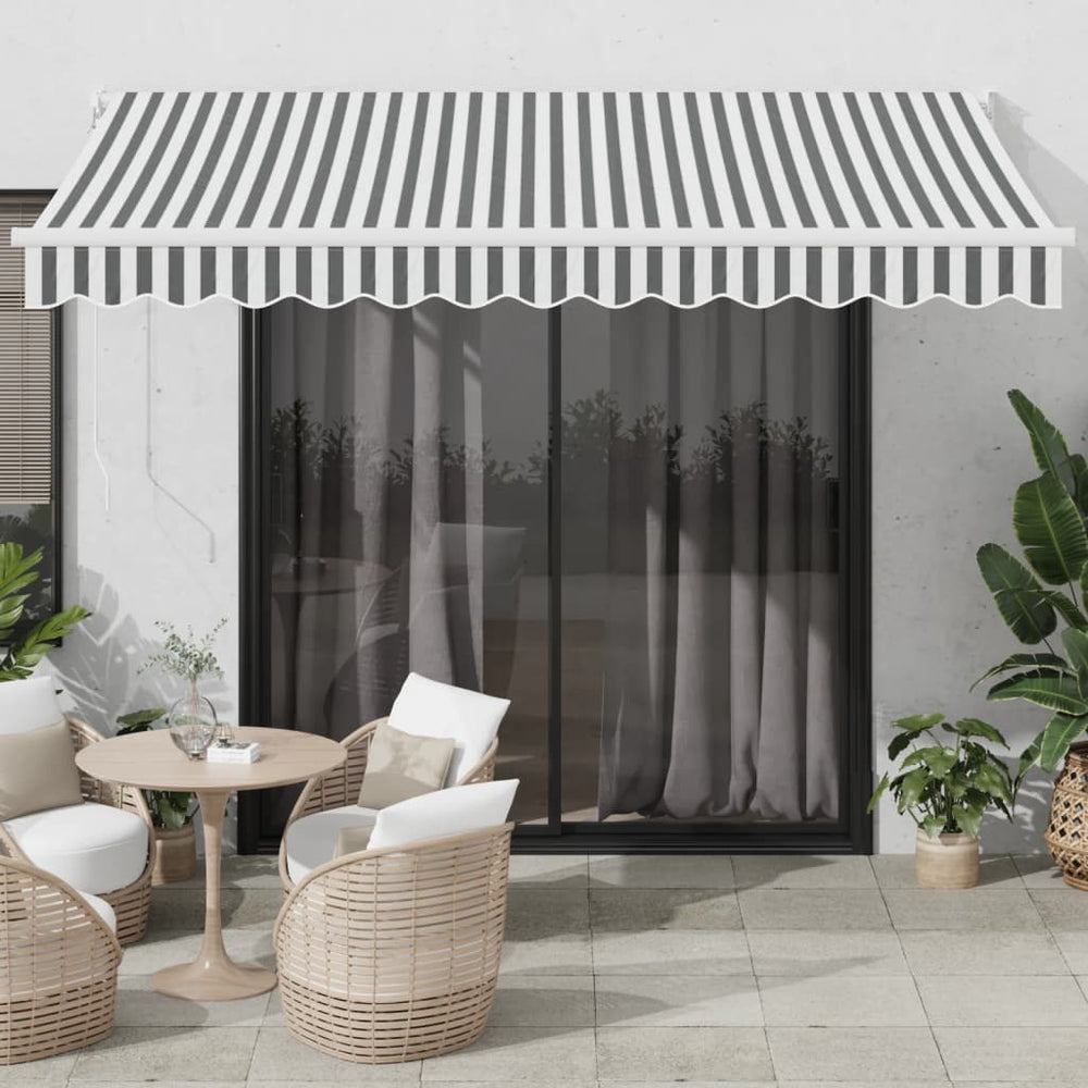 Einziehbare Markise Anthrazit & Weiß 3,5x2,5 m