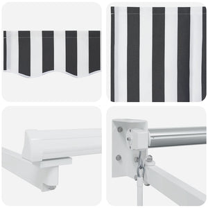 vidaXL Store banne rétractable anthracite et blanc 4x3 m Tissu et aluminium