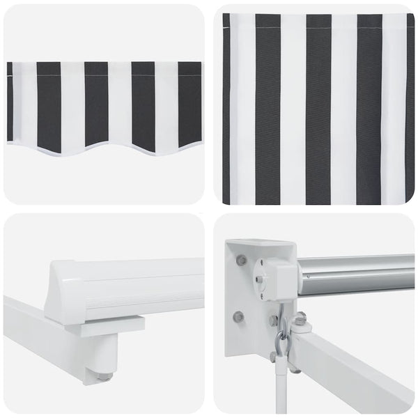 vidaXL Store banne rétractable anthracite et blanc 4x3 m Tissu et aluminium