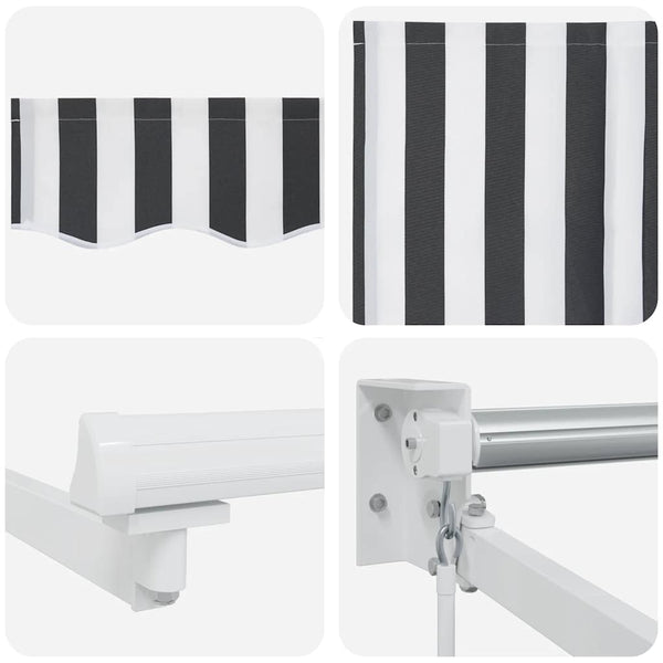 vidaXL Auvent rétractable anthracite et blanc 4,5x3 m Tissu & Aluminium