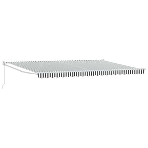 vidaXL Auvent rétractable anthracite et blanc 5x3 m Tissu et aluminium