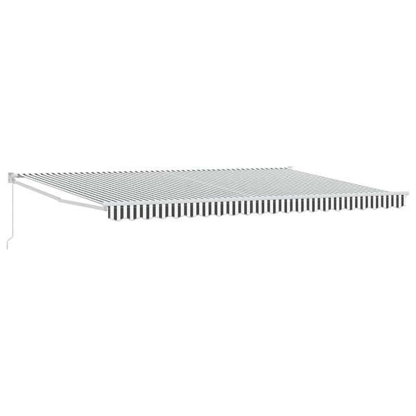 vidaXL Auvent rétractable anthracite et blanc 5x3 m Tissu et aluminium