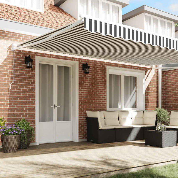 vidaXL Auvent rétractable anthracite et blanc 5x3 m Tissu et aluminium