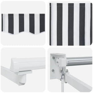 vidaXL Auvent rétractable anthracite et blanc 5x3 m Tissu et aluminium