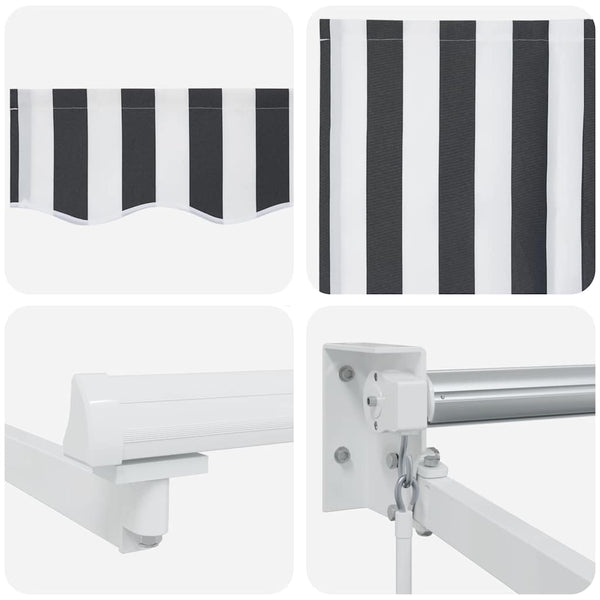 vidaXL Auvent rétractable anthracite et blanc 5x3 m Tissu et aluminium