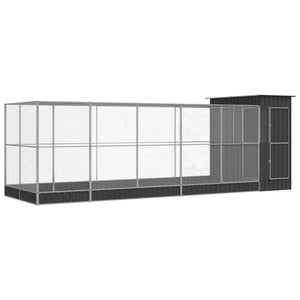 vidaXL Volière avec extension Argentée 623x203x216 cm Acier