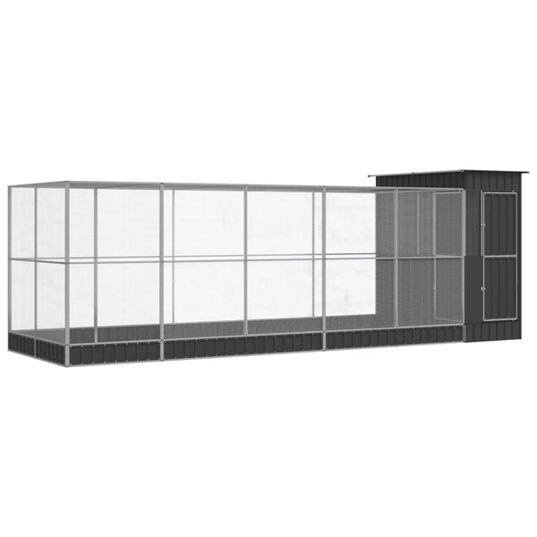 vidaXL Volière avec extension Argentée 623x203x216 cm Acier