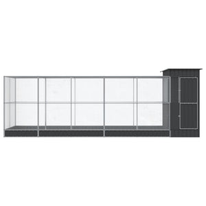 vidaXL Volière avec extension Argentée 623x203x216 cm Acier