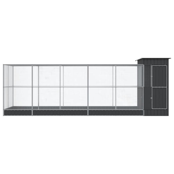 vidaXL Volière avec extension Argentée 623x203x216 cm Acier