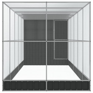 vidaXL Volière avec extension Argentée 623x203x216 cm Acier