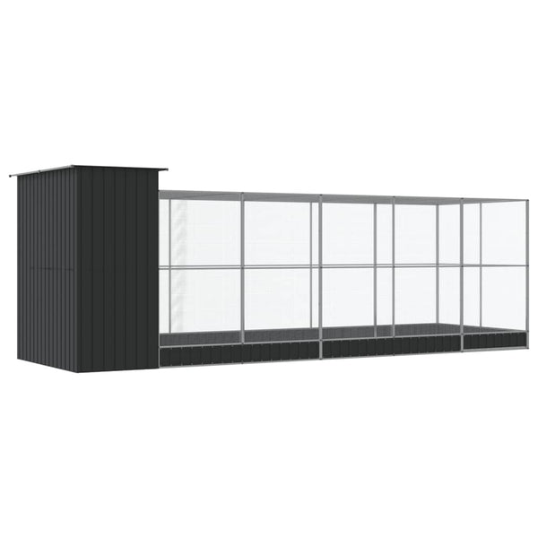 vidaXL Volière avec extension Argentée 623x203x216 cm Acier