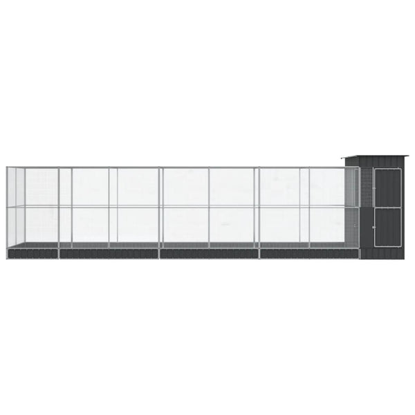 vidaXL Volière avec extension Argentée 830x203x216 cm Acier