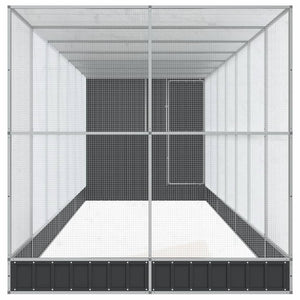 vidaXL Volière avec extension Argentée 830x203x216 cm Acier