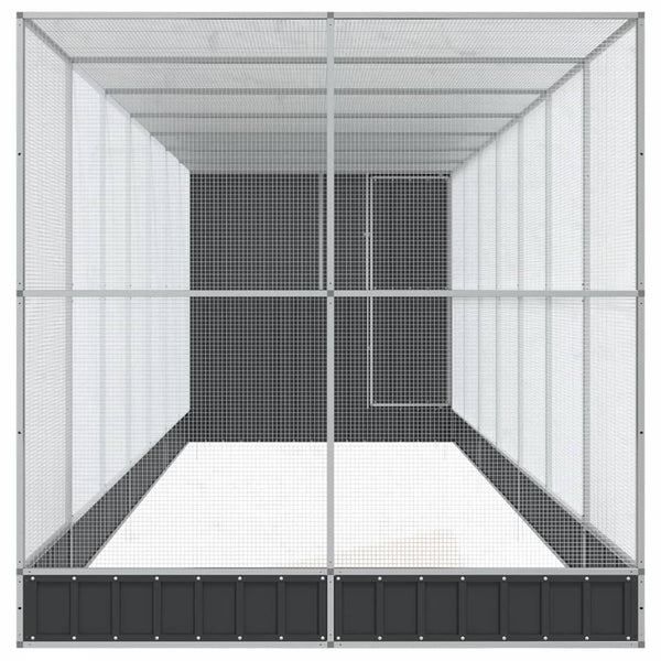vidaXL Volière avec extension Argentée 830x203x216 cm Acier