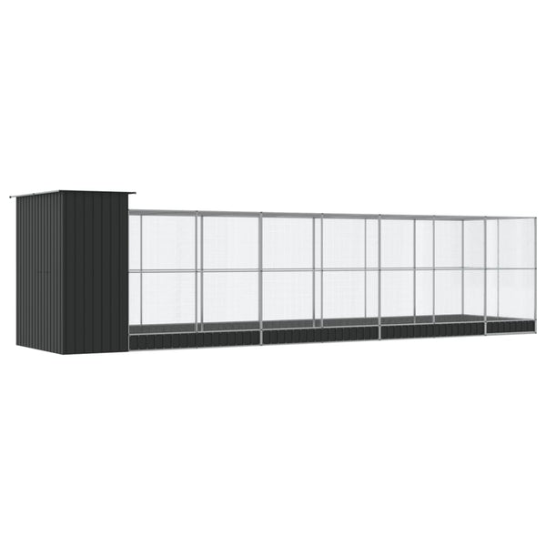 vidaXL Volière avec extension Argentée 830x203x216 cm Acier