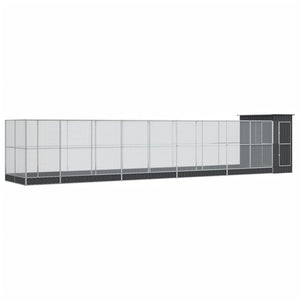 vidaXL Grande volière avec extension Argentée 1037x203x216 cm Acier