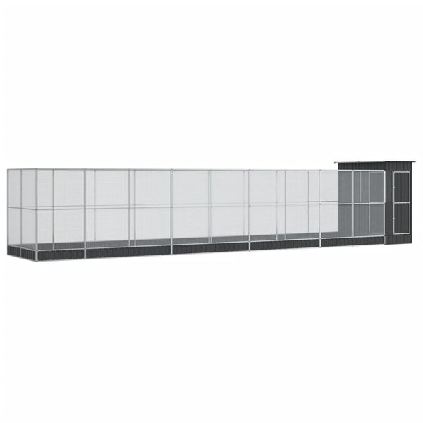 vidaXL Grande volière avec extension Argentée 1037x203x216 cm Acier