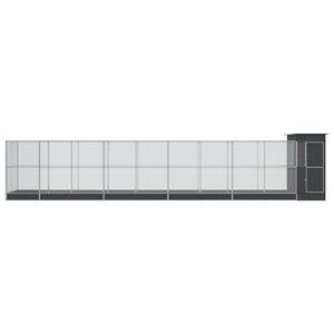 vidaXL Grande volière avec extension Argentée 1037x203x216 cm Acier