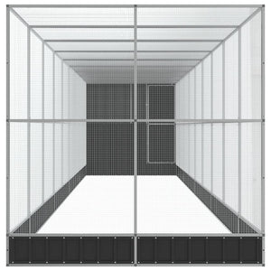 vidaXL Grande volière avec extension Argentée 1037x203x216 cm Acier