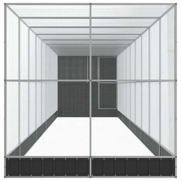 vidaXL Grande volière avec extension Argentée 1037x203x216 cm Acier
