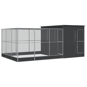 vidaXL Volière avec extension Argentée 497x303x216 cm Acier