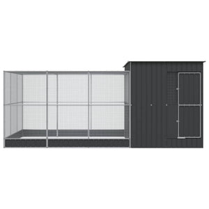vidaXL Volière avec extension Argentée 497x303x216 cm Acier