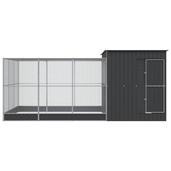vidaXL Volière avec extension Argentée 497x303x216 cm Acier
