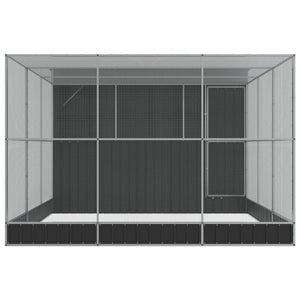 vidaXL Volière avec extension Argentée 497x303x216 cm Acier