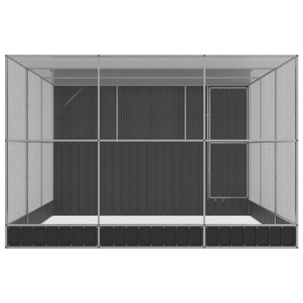 vidaXL Volière avec extension Argentée 497x303x216 cm Acier