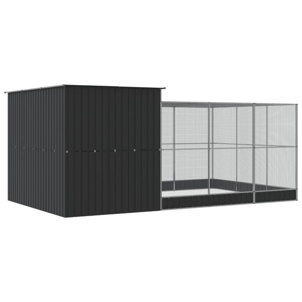 vidaXL Volière avec extension Argentée 497x303x216 cm Acier
