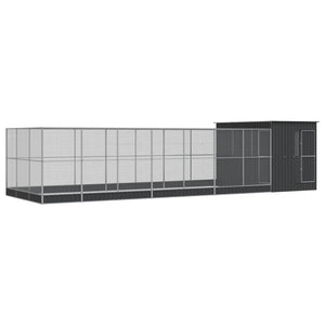 vidaXL Volière avec extension Argent 911x303x216 cm Acier