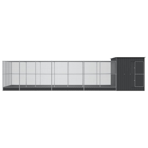 vidaXL Volière avec extension Argent 911x303x216 cm Acier