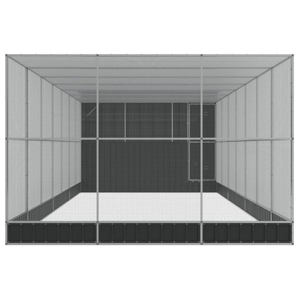vidaXL Volière avec extension Argent 911x303x216 cm Acier