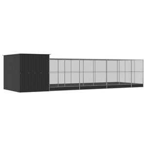 vidaXL Volière avec extension Argent 911x303x216 cm Acier