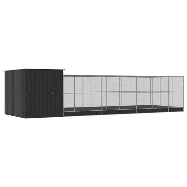 vidaXL Volière avec extension Argent 911x303x216 cm Acier