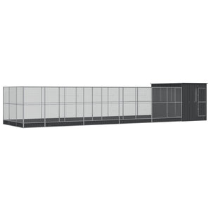 vidaXL Volière avec extension Argentée 1118x303x216 cm Acier