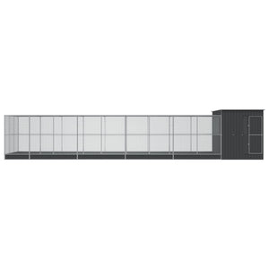 vidaXL Volière avec extension Argentée 1118x303x216 cm Acier