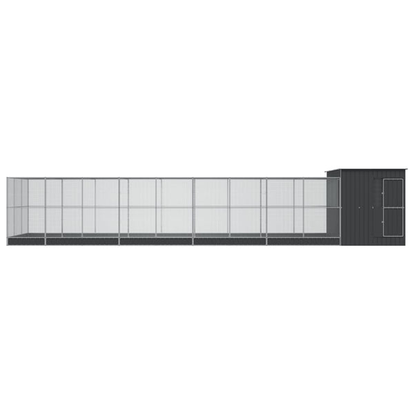 vidaXL Volière avec extension Argentée 1118x303x216 cm Acier