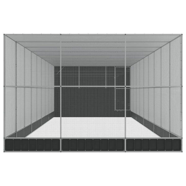 vidaXL Volière avec extension Argentée 1118x303x216 cm Acier