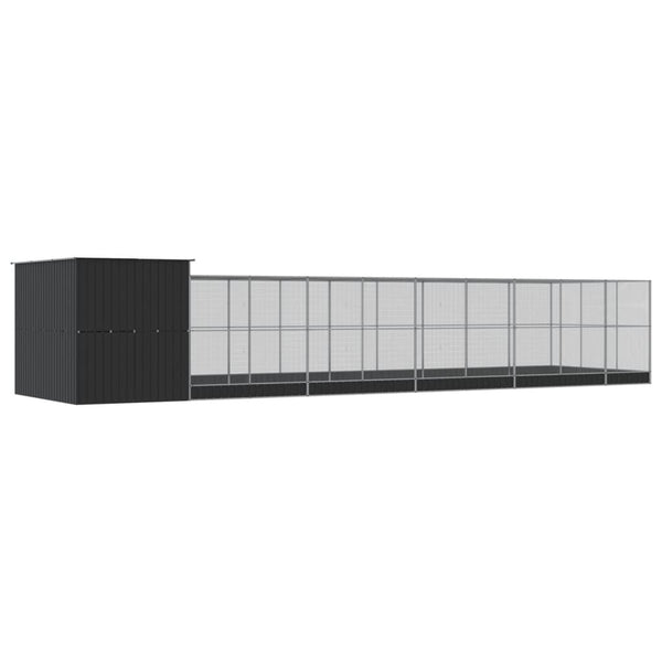 vidaXL Volière avec extension Argentée 1118x303x216 cm Acier