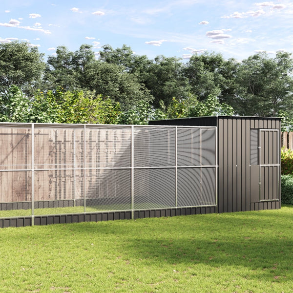 vidaXL Volière avec extension Argentée 1118x303x216 cm Acier