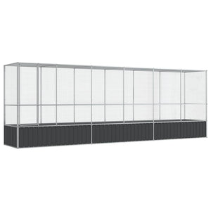 vidaXL Volière avec extension Argentée 626,5x107x212 cm Acier