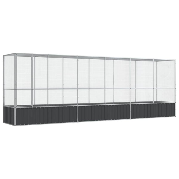 vidaXL Volière avec extension Argentée 626,5x107x212 cm Acier