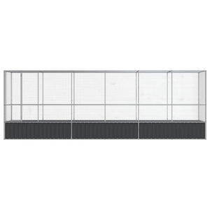 vidaXL Volière avec extension Argentée 626,5x107x212 cm Acier