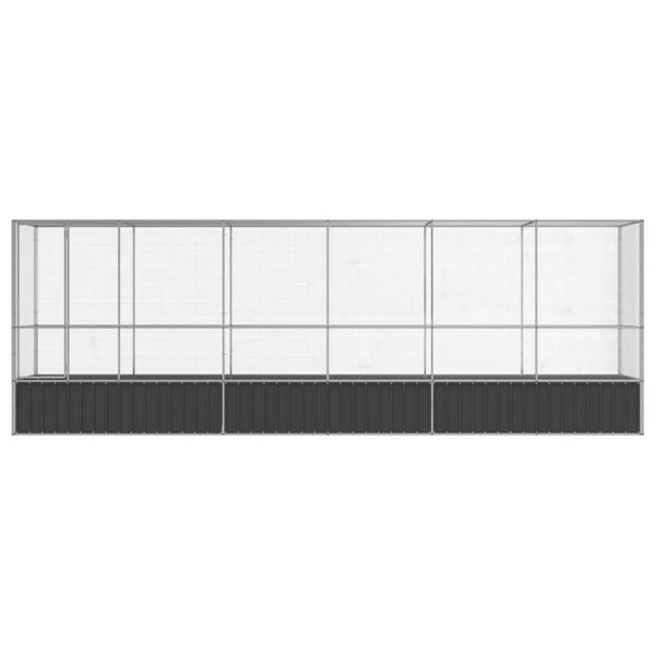vidaXL Volière avec extension Argentée 626,5x107x212 cm Acier