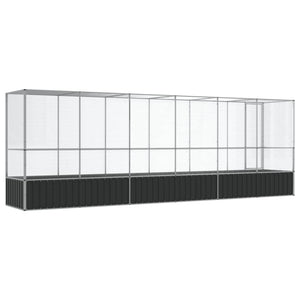 vidaXL Volière avec extension Argentée 626,5x107x212 cm Acier
