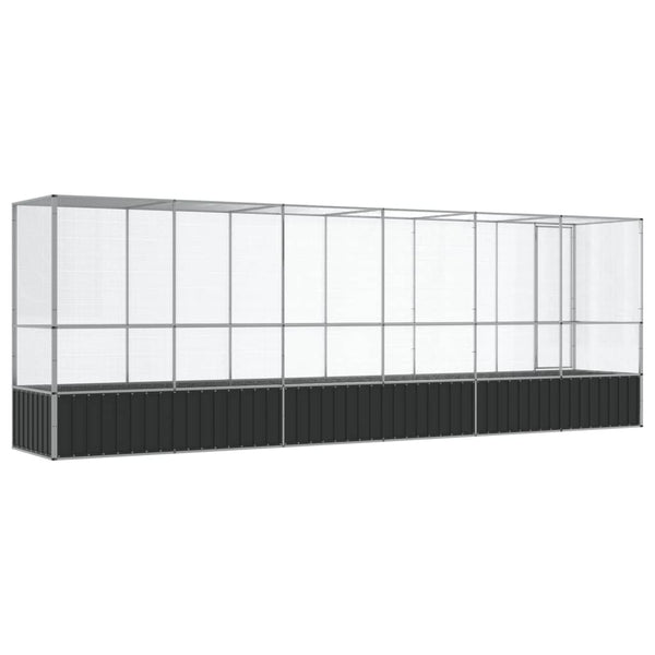 vidaXL Volière avec extension Argentée 626,5x107x212 cm Acier