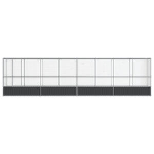Voliere mit Erweiterung, Stahl, Silber