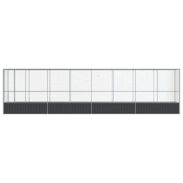 Voliere mit Erweiterung, Stahl, Silber