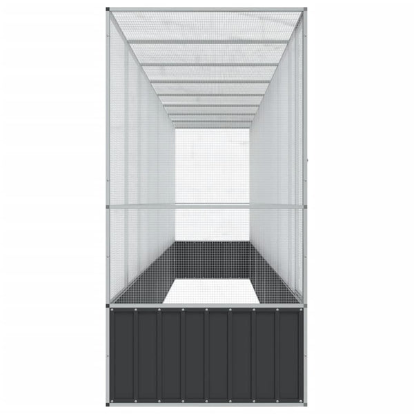 Voliere mit Erweiterung, Stahl, Silber